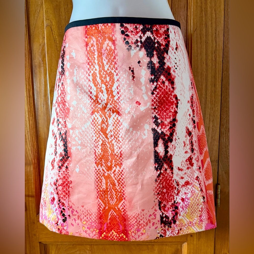 NWOT orange coral pink snake print skirt cute fun